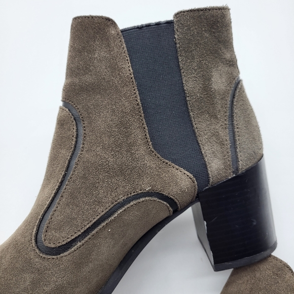 Zara western taupe slip on heeled chelsea style suade boot Size 9 - Picture 12 of 14